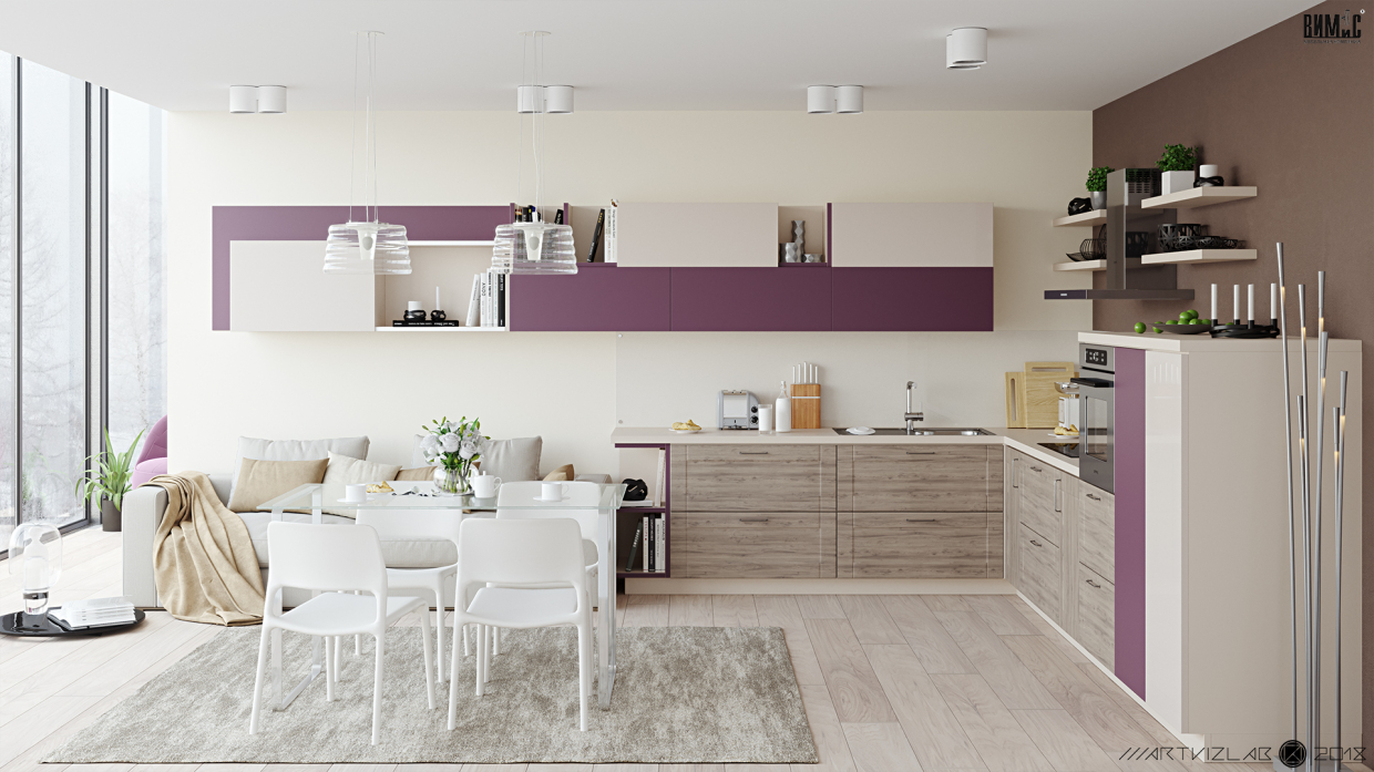 Cucina 11 in 3d max corona render immagine