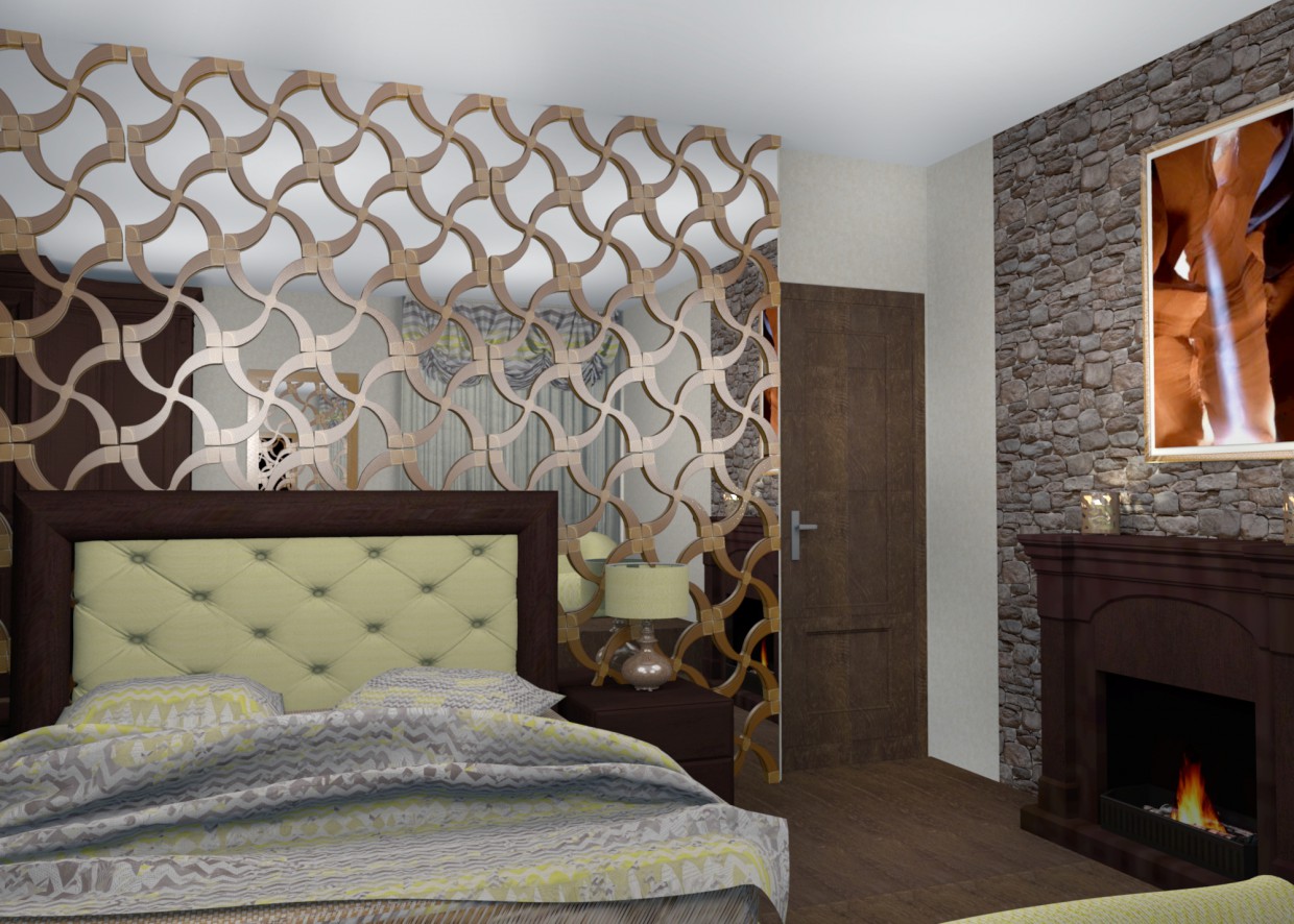 Chambre à coucher dans Rhino FinalRender image