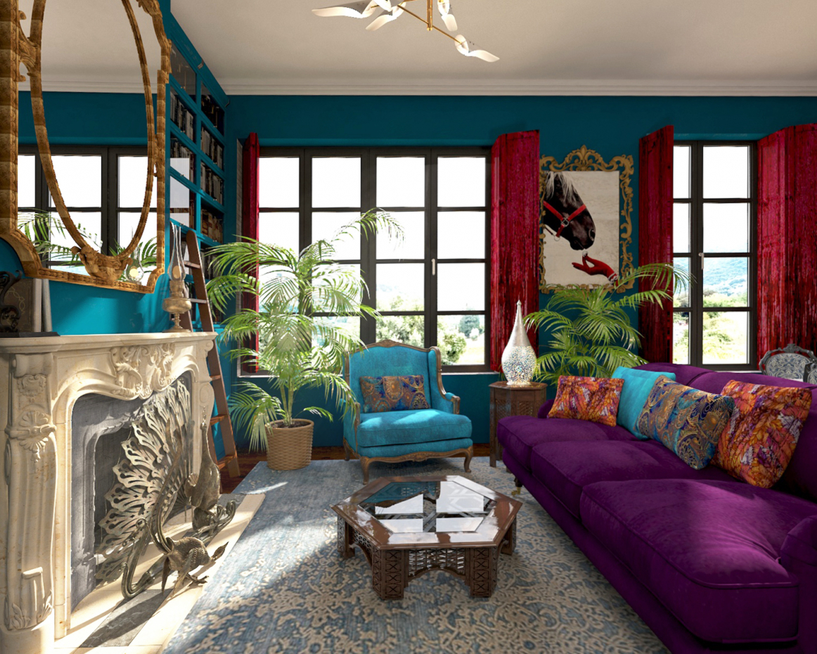 Cucina boho in stile boho in 3d max vray 3.0 immagine