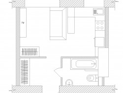 Düz - studio 23,6 sqr m