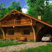 Wood House in 3d max vray image