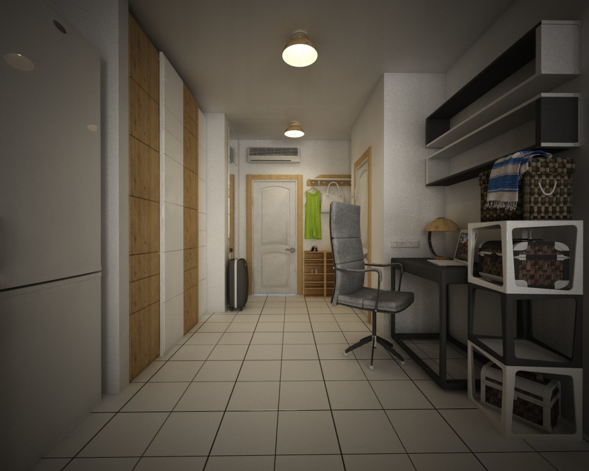 Apartamento de um quarto em Cinema 4d vray imagem