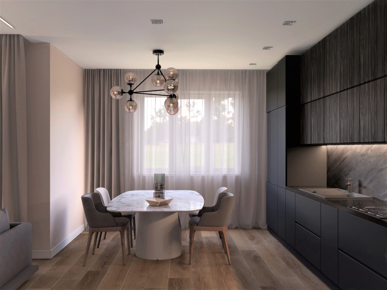 imagen de apartamento en el campo Khodynsky. en 3d max vray 3.0