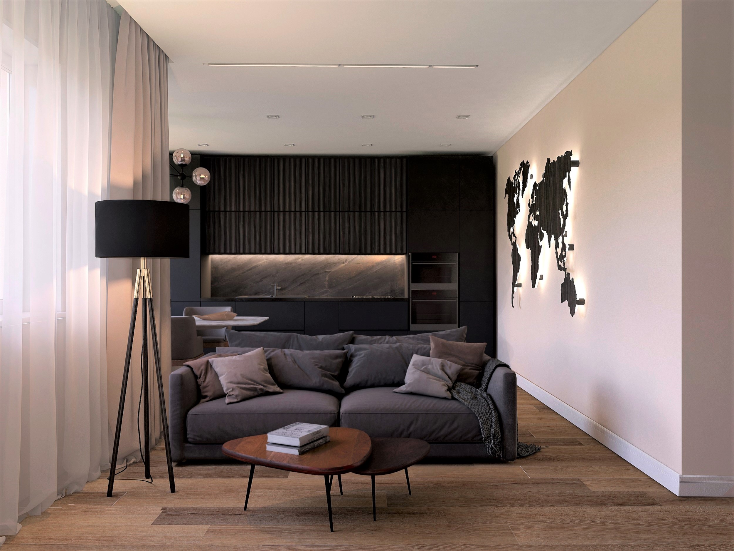 imagen de apartamento en el campo Khodynsky. en 3d max vray 3.0