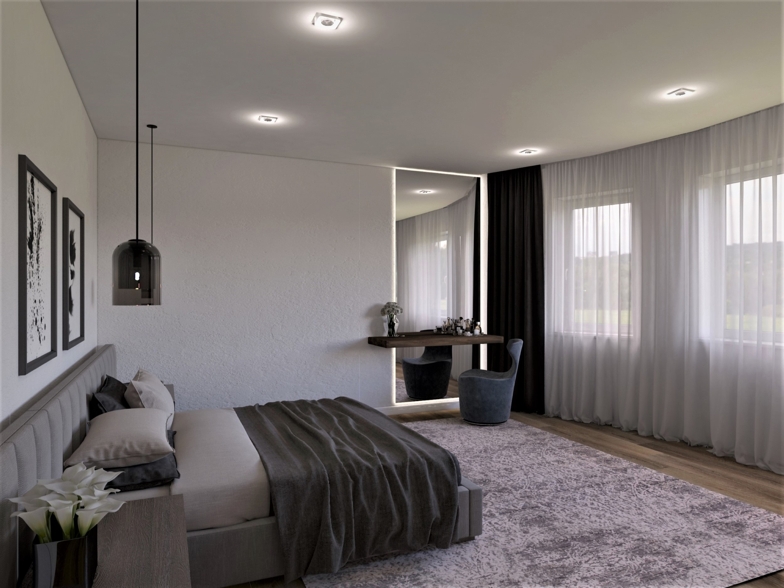 imagen de apartamento en el campo Khodynsky. en 3d max vray 3.0