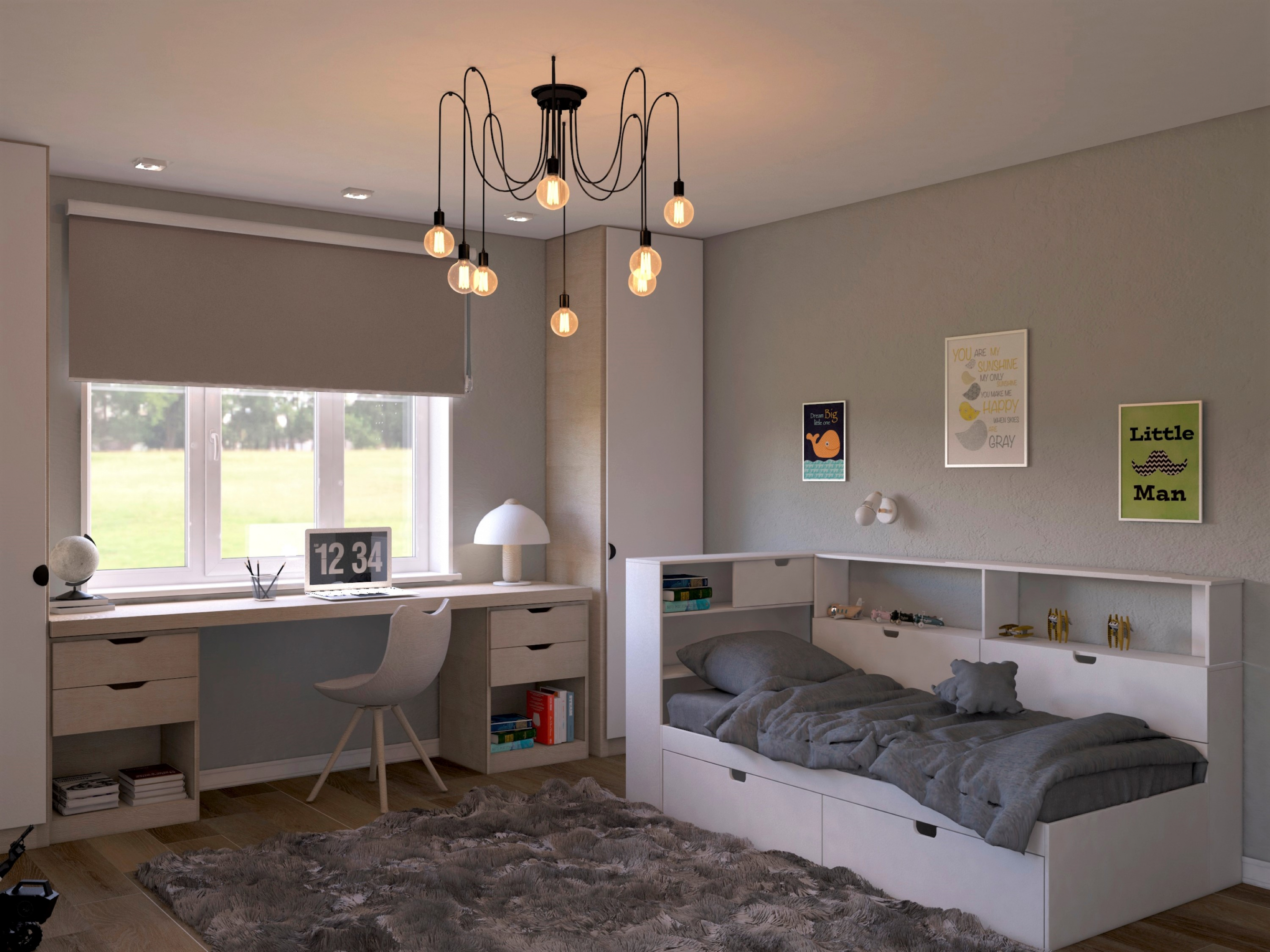 imagen de apartamento en el campo Khodynsky. en 3d max vray 3.0