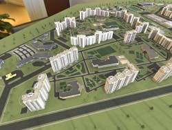 Visualização de layout de área residencial