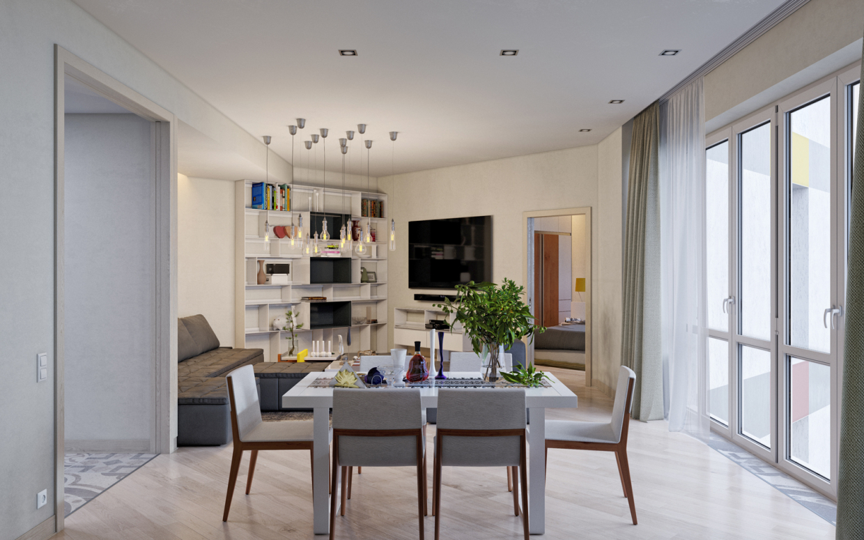 Complesso residenziale "Nobel". Appartamento di 2 locali. in 3d max corona render immagine