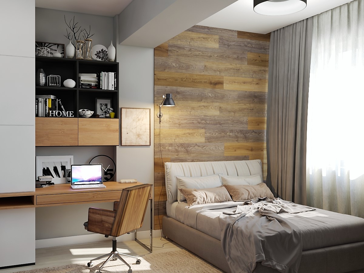 bedroom for a young guy in 3d max vray 3.0 image