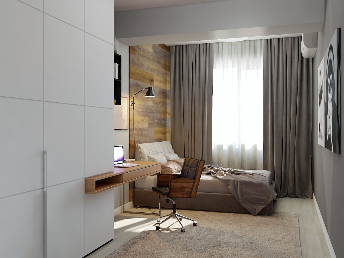 bedroom for a young guy in 3d max vray 3.0 image