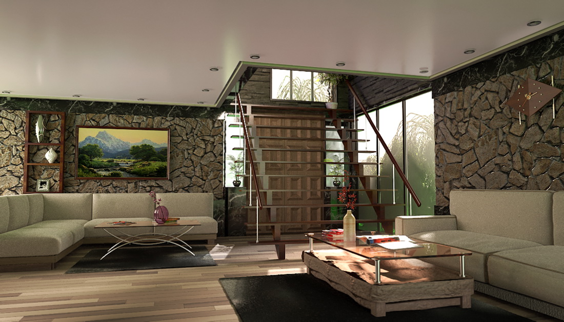 imagen de Sala doble en 3d max corona render