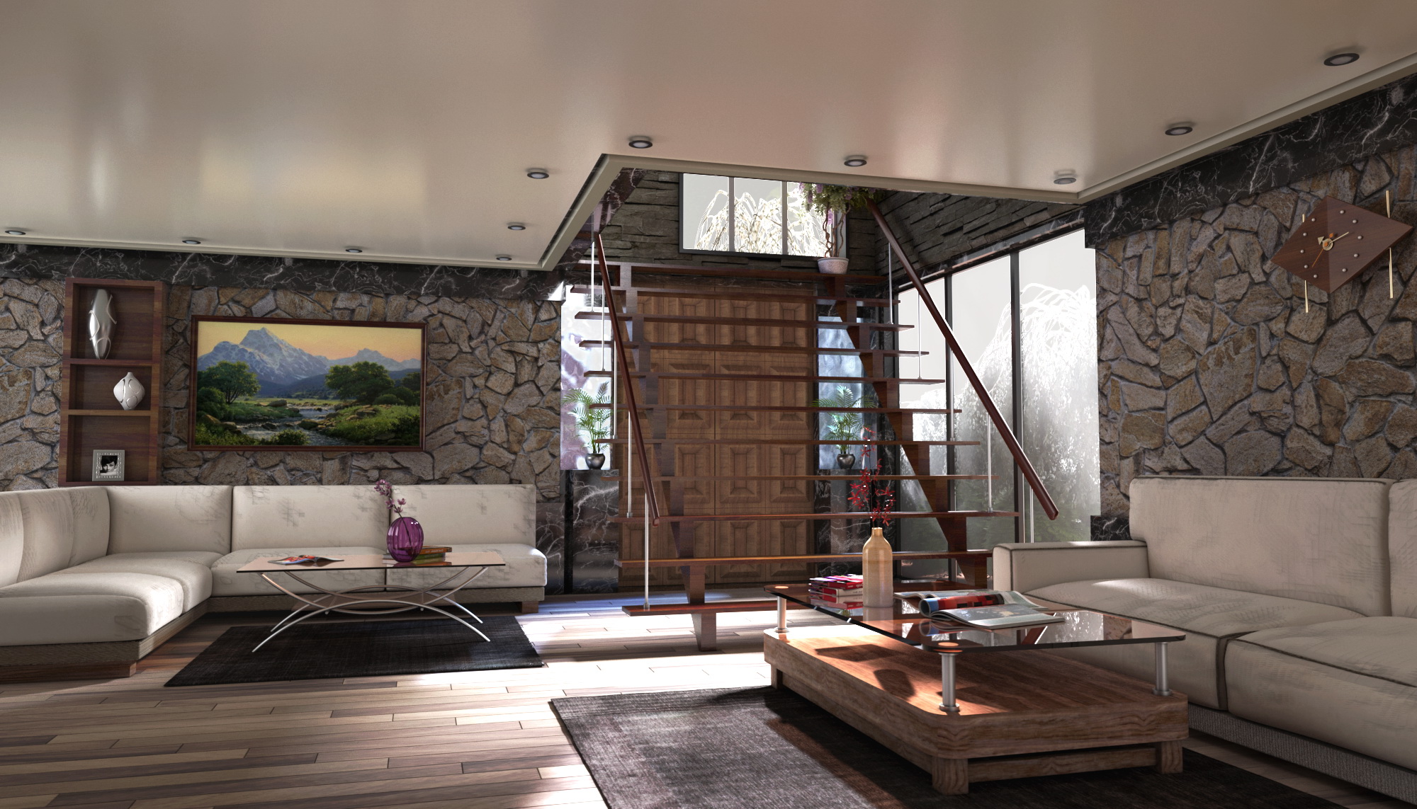 imagen de Sala doble en 3d max corona render