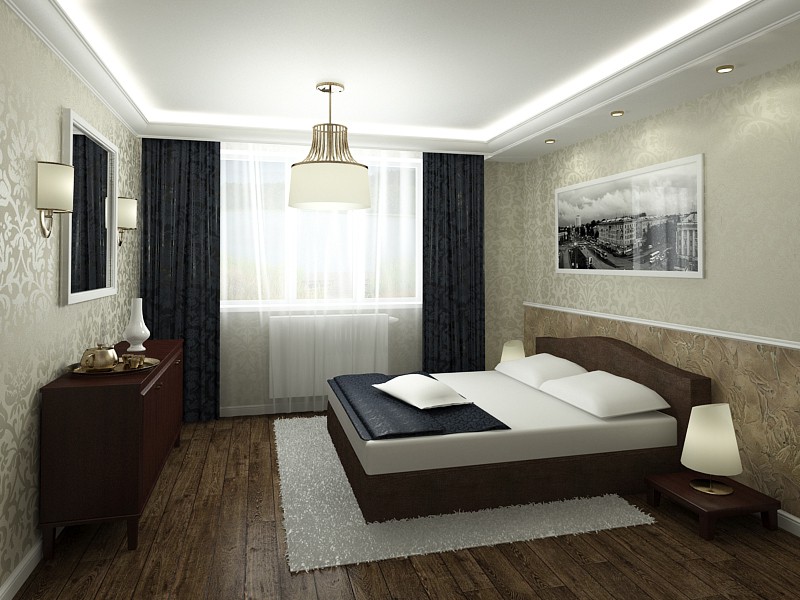 Quarto para casais na Korolenko em 3d max vray 3.0 imagem