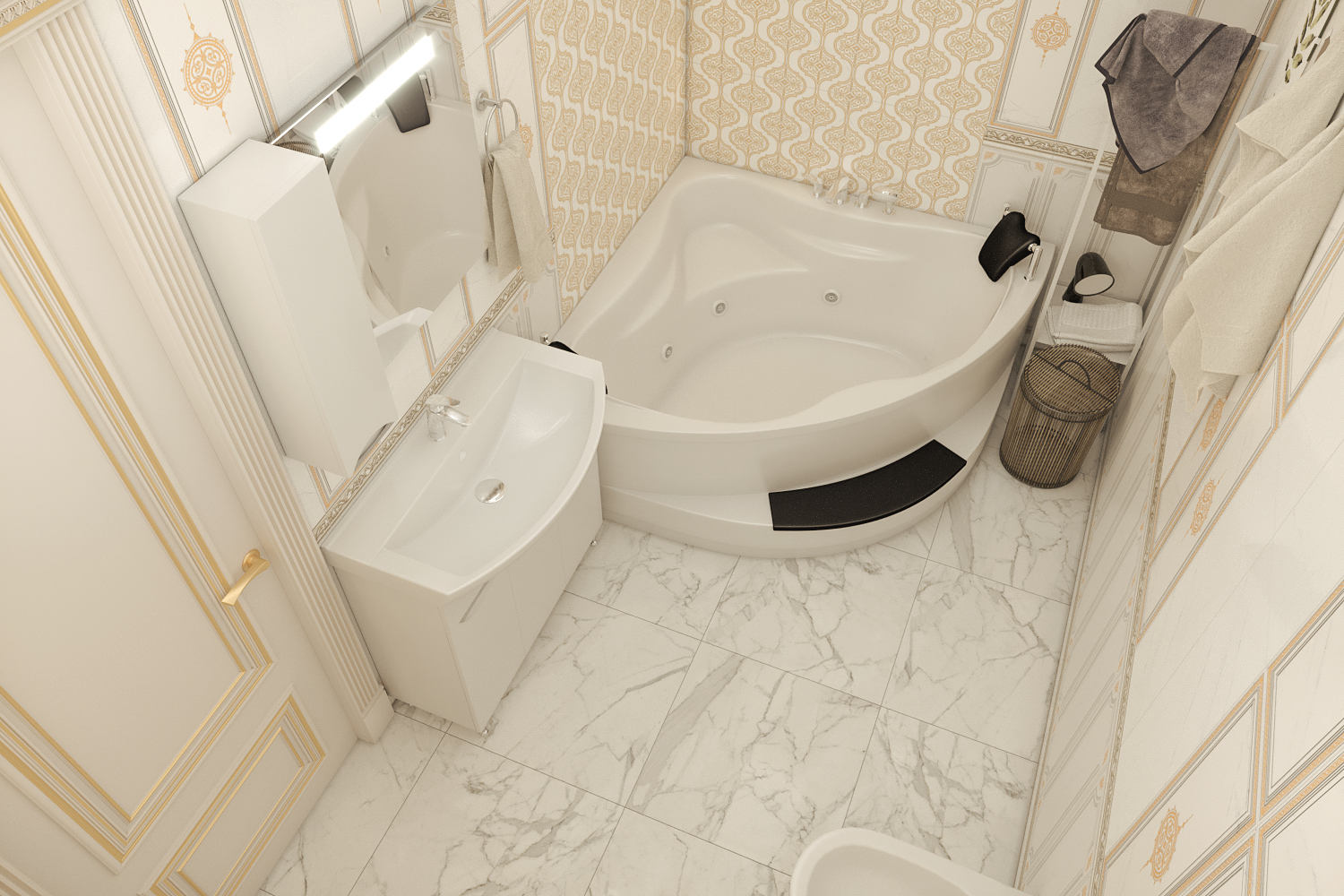 Bathroom in 3d max corona render Bild