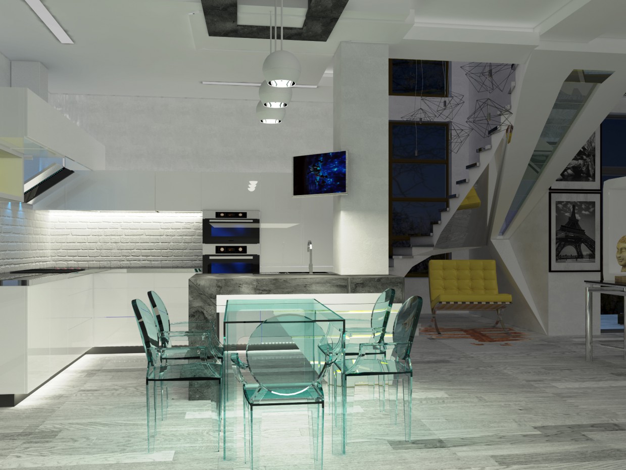 cuisine dans des appartements dans 3d max vray image