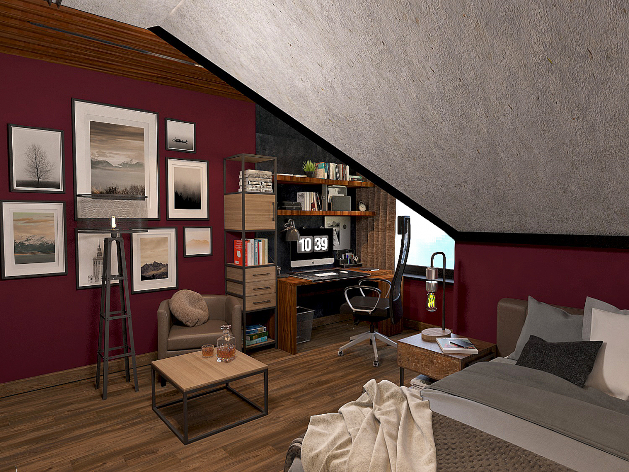 Quarto em uma casa particular em 3d max vray 3.0 imagem