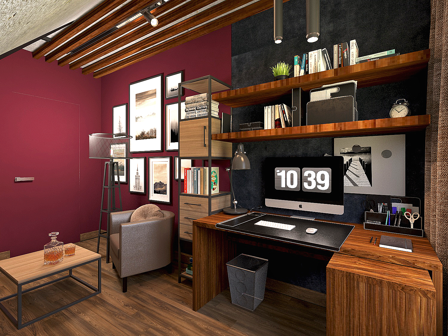 Quarto em uma casa particular em 3d max vray 3.0 imagem