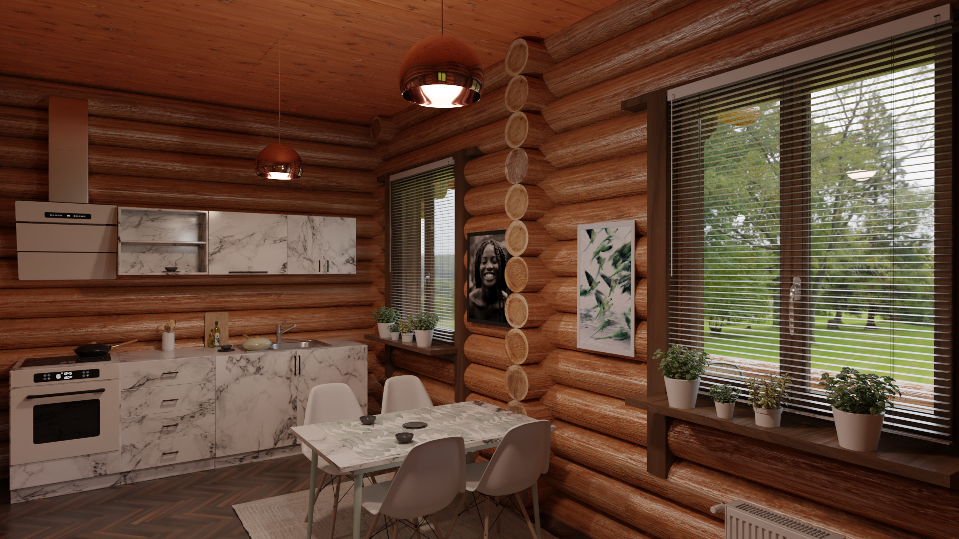 Wooden House in Blender cycles render image