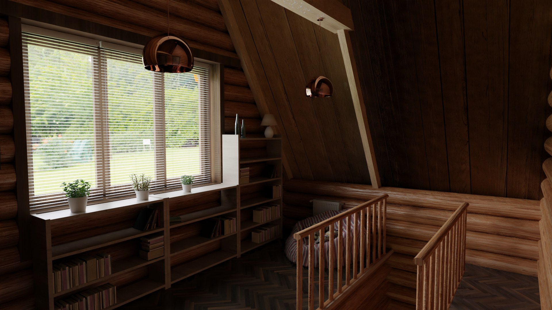 Wooden House in Blender cycles render image