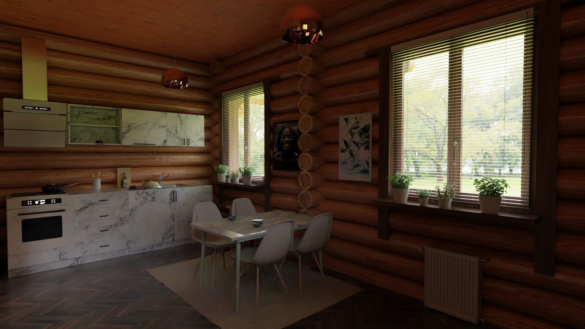 Maison en bois dans Blender cycles render image