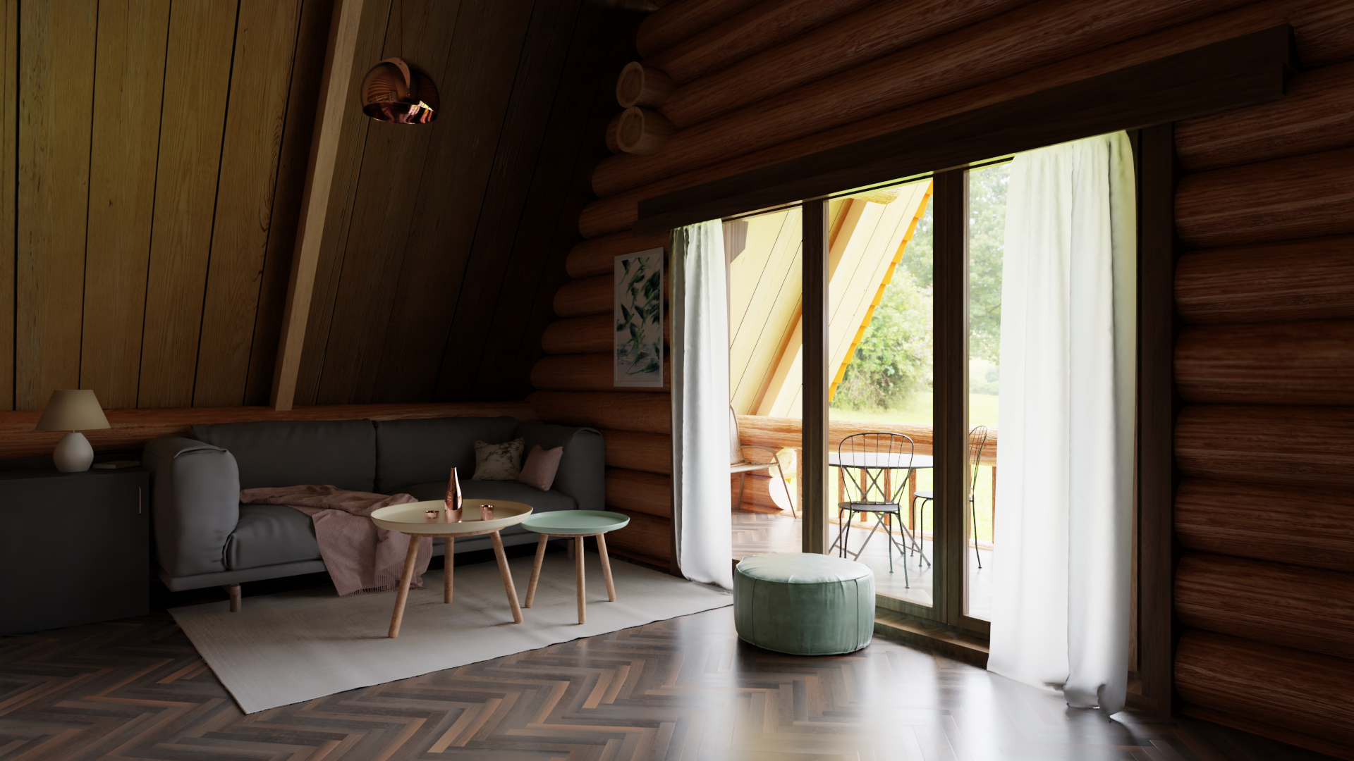 wooden house в Blender cycles render изображение