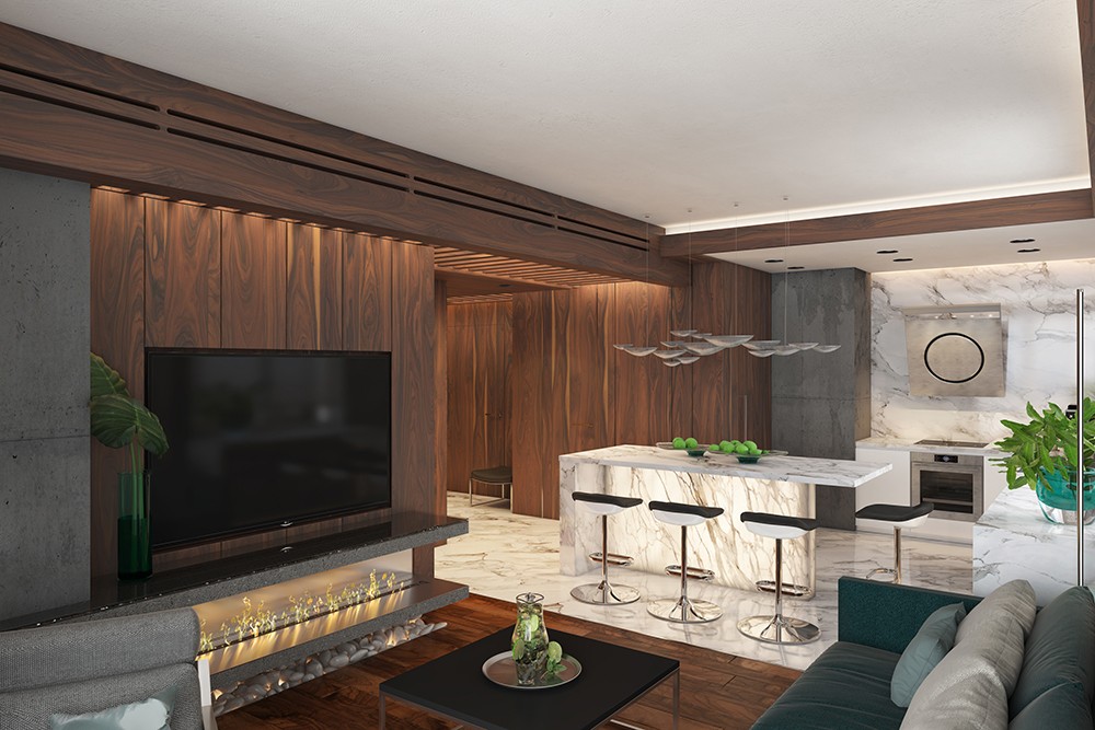 Apartment im modernen Stil in Blender cycles render Bild