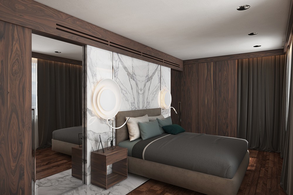 Apartment in modern style in Blender cycles render image