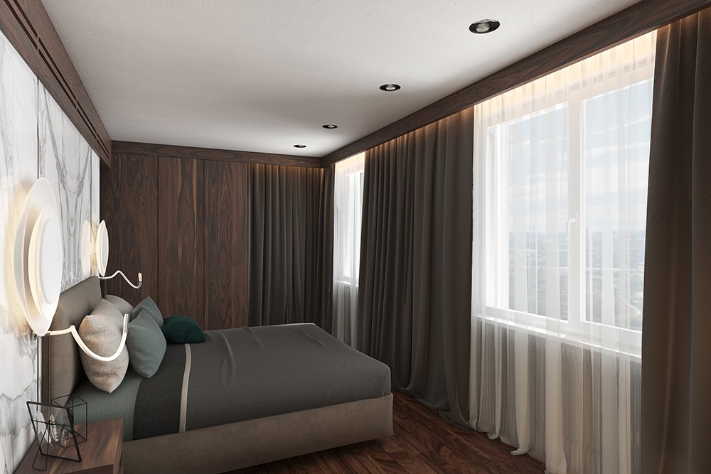 Apartment in modern style in Blender cycles render image