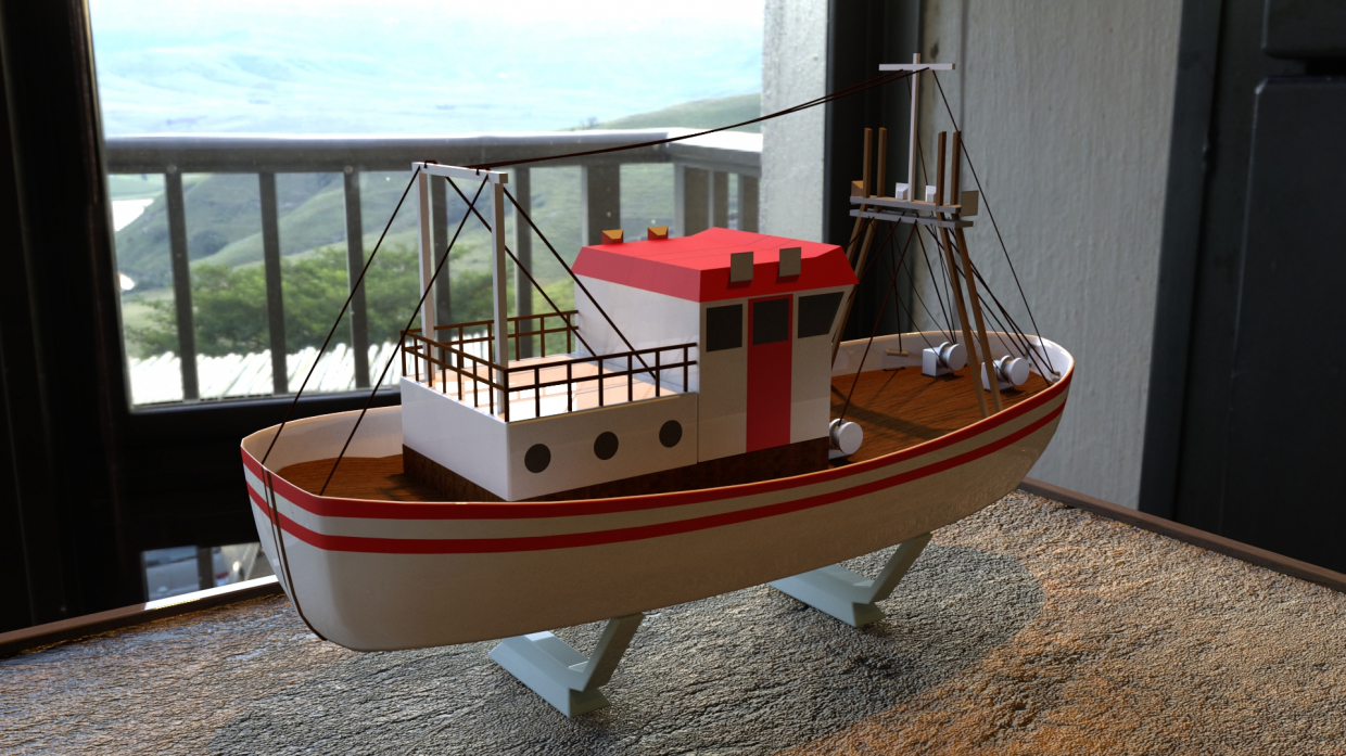 imagen de Barco de pesca en Maya vray 3.0