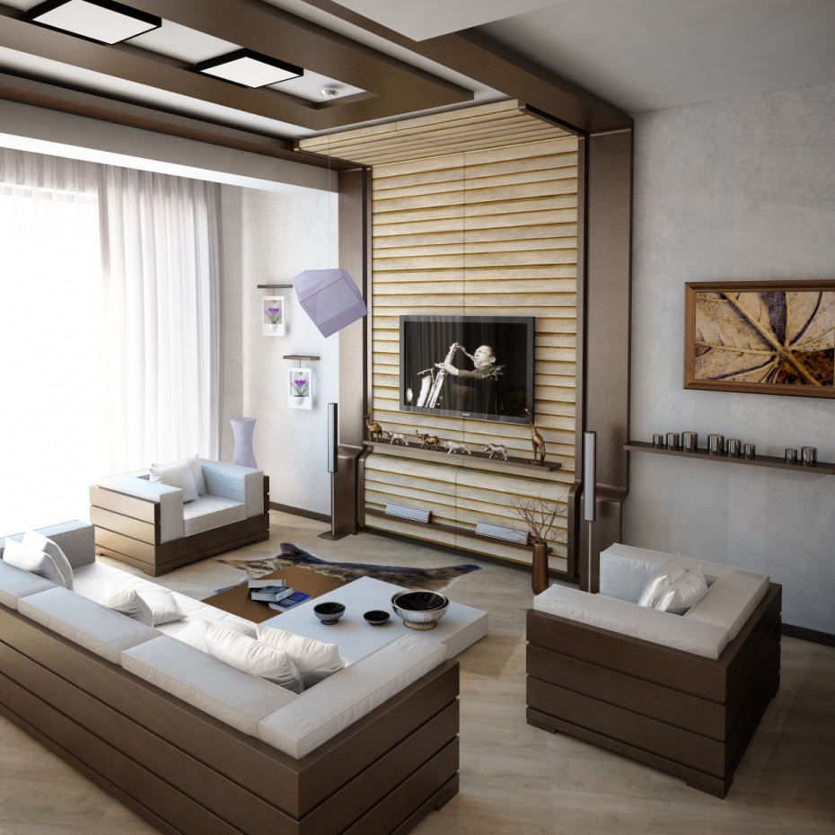 Wohnzimmer in 3d max vray Bild