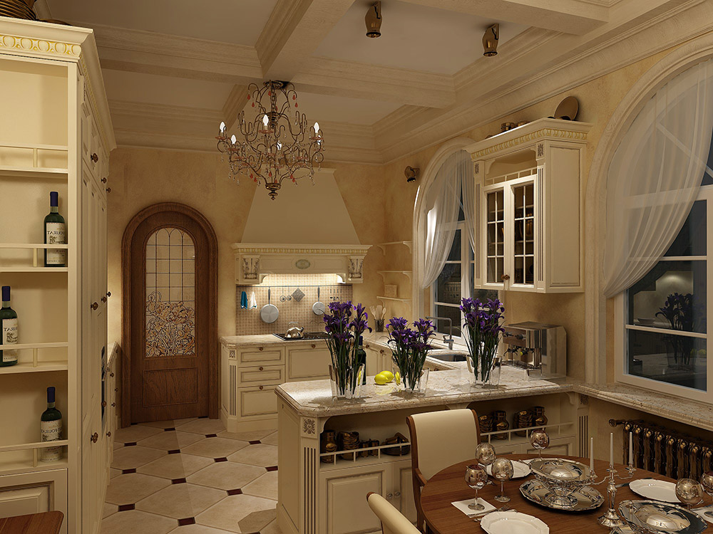 Kitchen in mansion dans Blender cycles render image