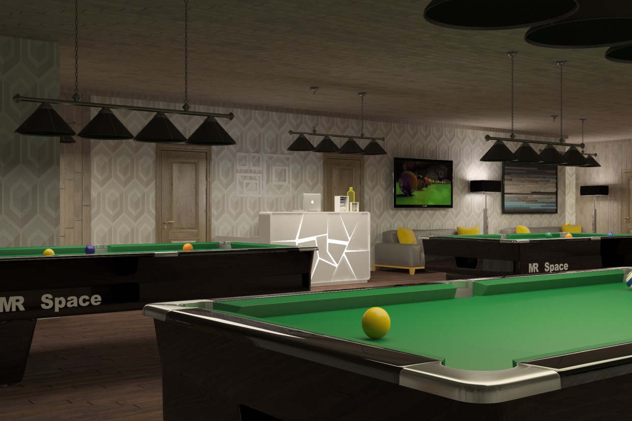 Billard-Club in 3d max vray Bild