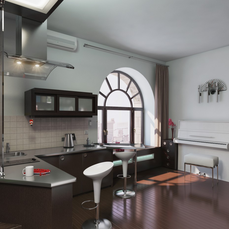 Piccolo studio 37,8 Appartamento mq. in 3d max vray immagine