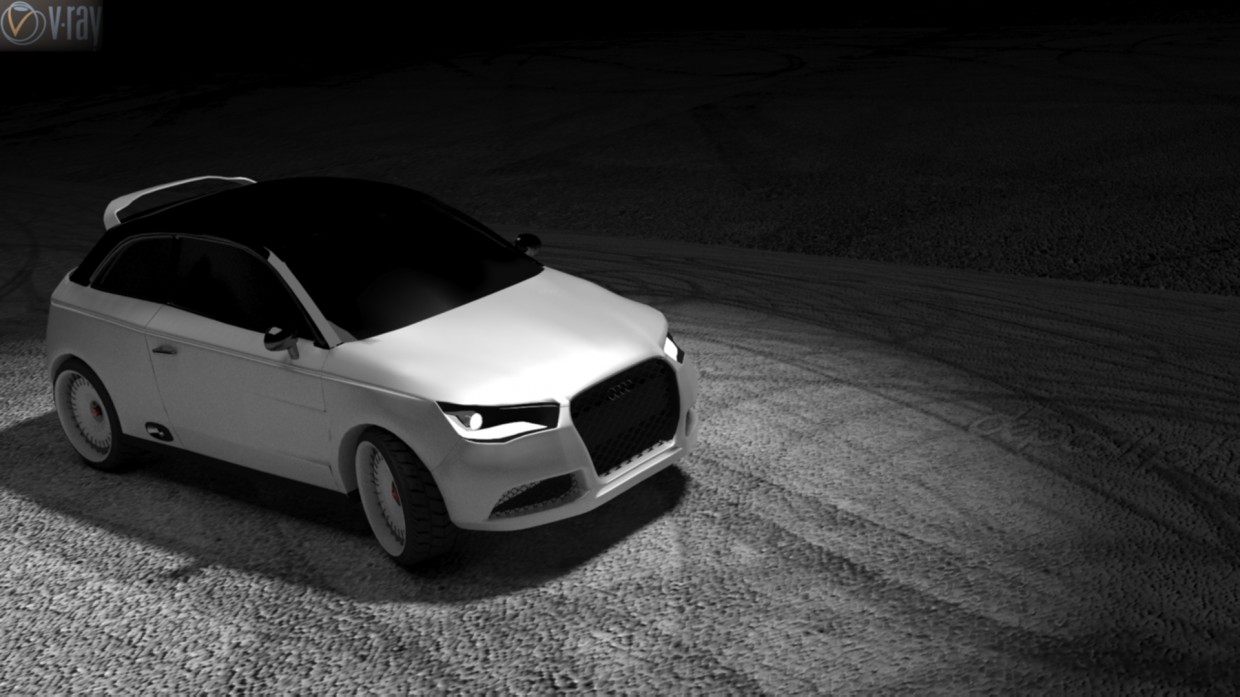 Audi A1 Sportclub in 3d max vray Bild