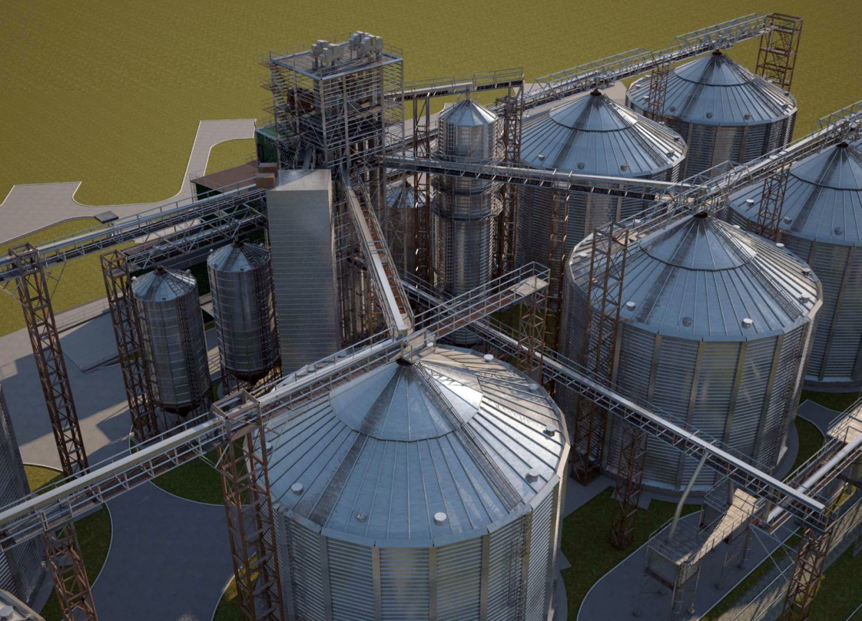 Objects of agricultural industry in 3d max vray image