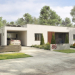 Residential building made of polystyrene concrete panels.