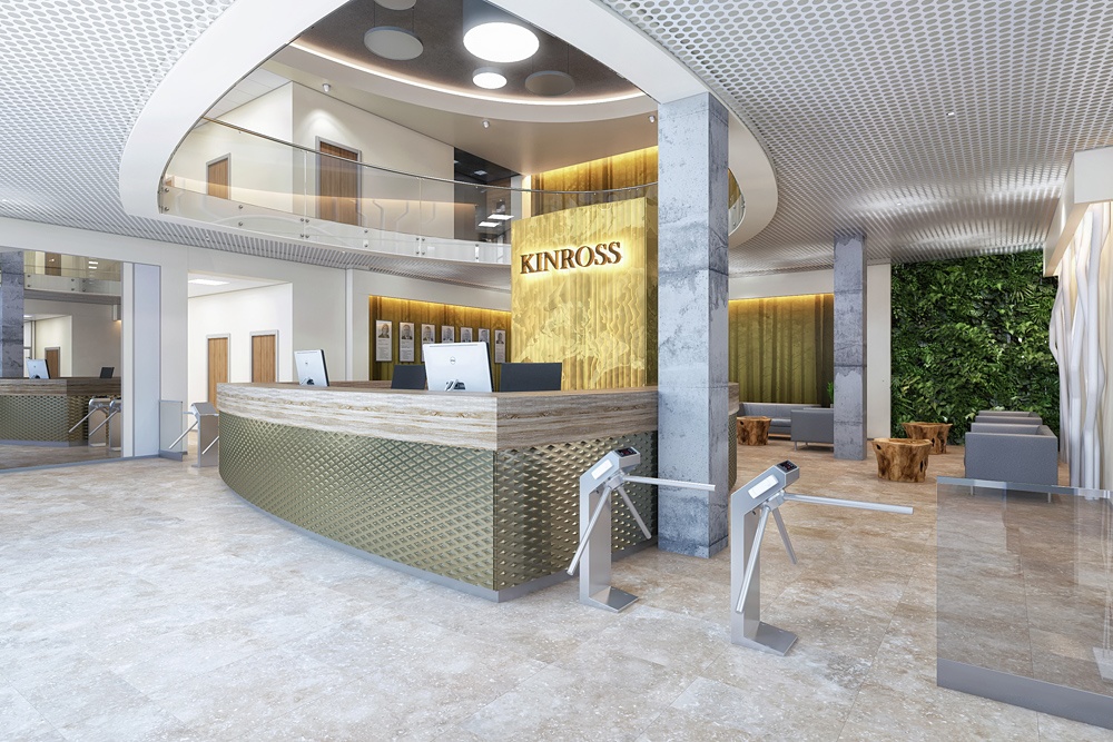 Ufficio della compagnia "KINROSS" (parte 1) in 3d max corona render immagine