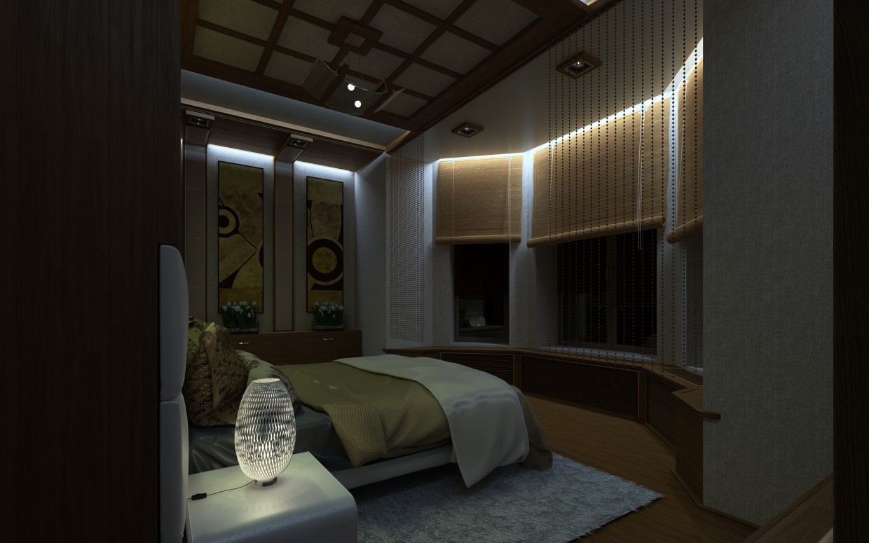 Interno camera da letto in 3d max vray immagine