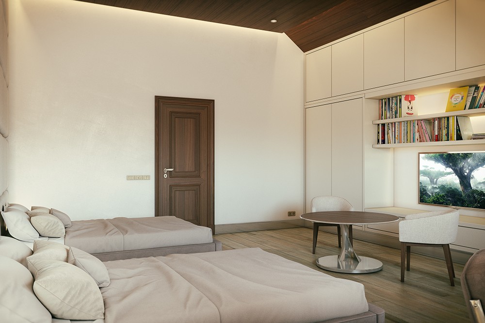 imagen de Habitación gemelos chicos en 3d max corona render