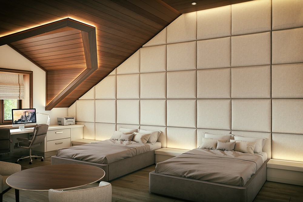 imagen de Habitación gemelos chicos en 3d max corona render