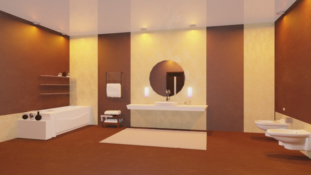 imagen de cuarto de baño en 3d max vray