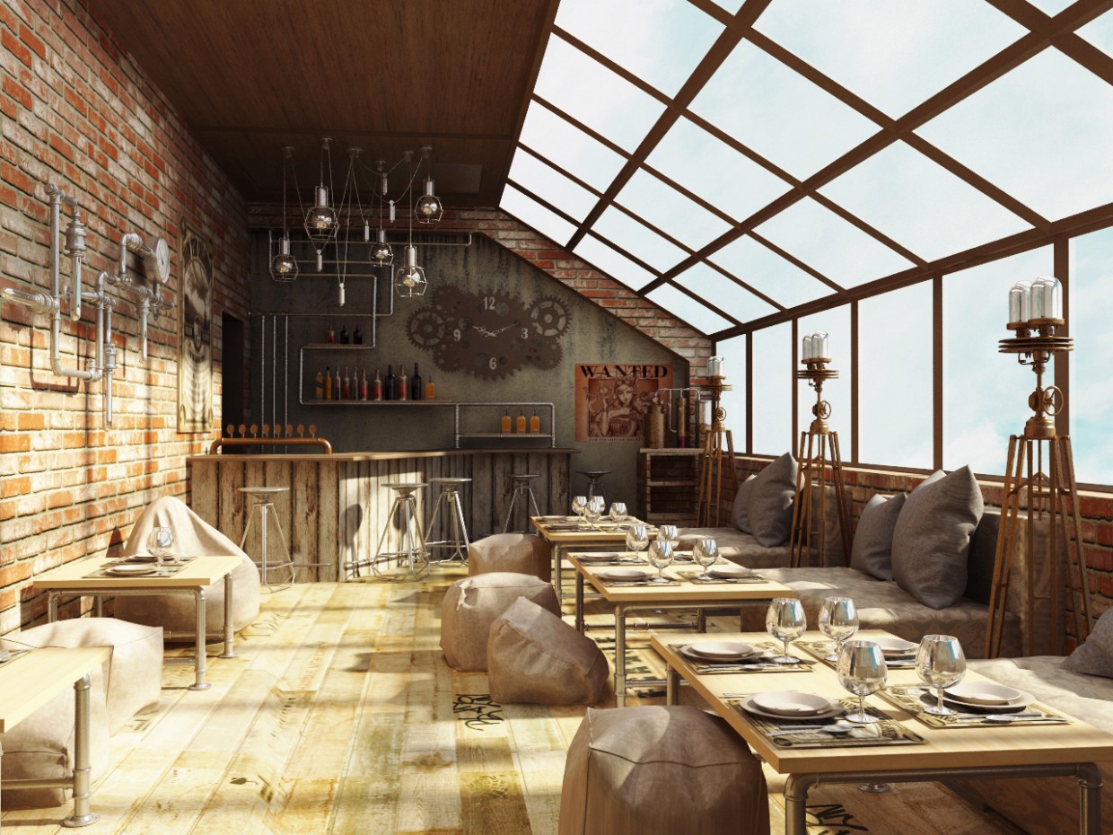 imagen de El interior de la barra en 3d max vray