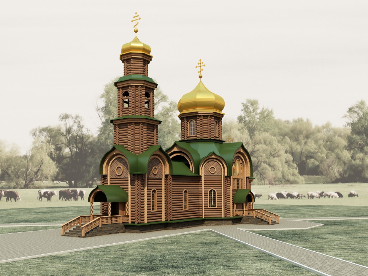 Holy Trinity Kilisesi in 3d max vray 2.0 resim