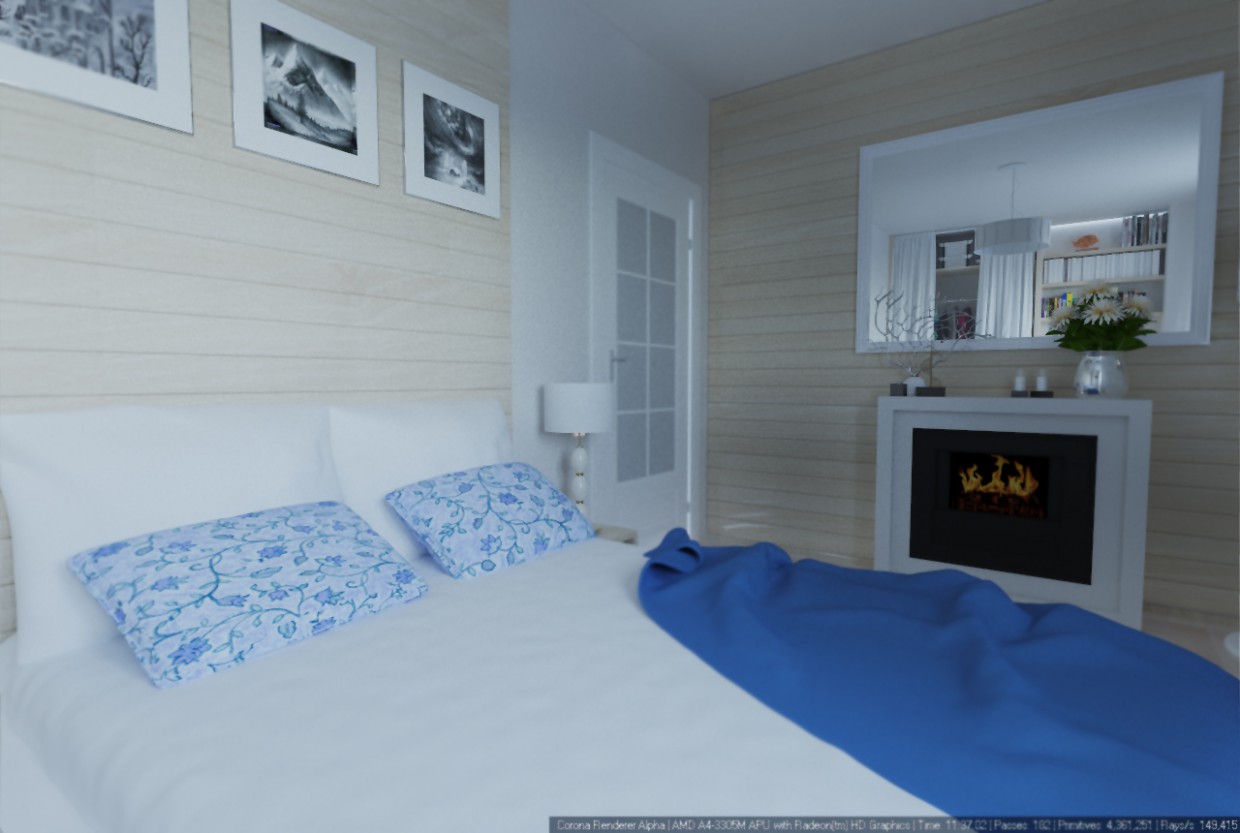 Bedroom in 3d max corona render image