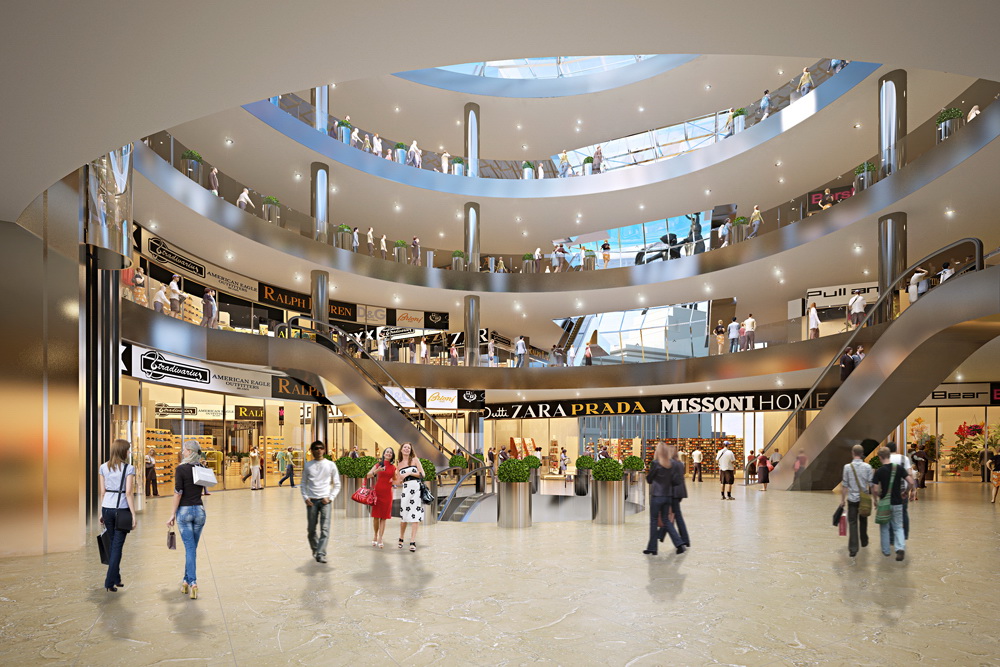 Retail area in 3d max corona render image