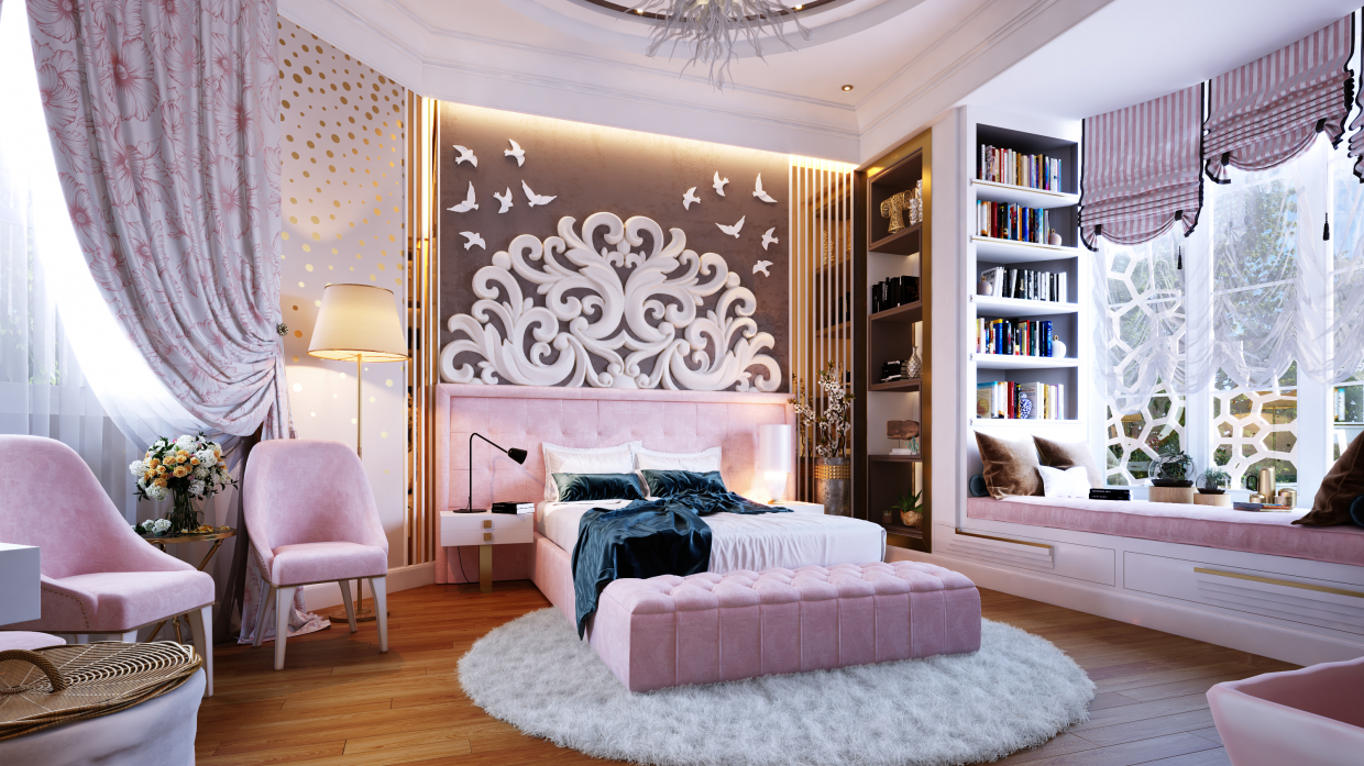 Teen Girls Schlafzimmer in 3d max vray 3.0 Bild