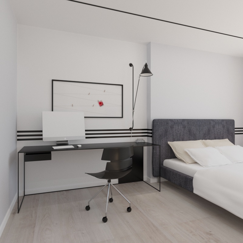 Chambre d'enfant adidas dans 3d max corona render image