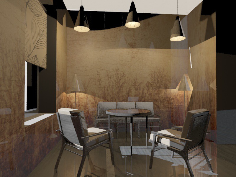 cafe in 3d max vray image