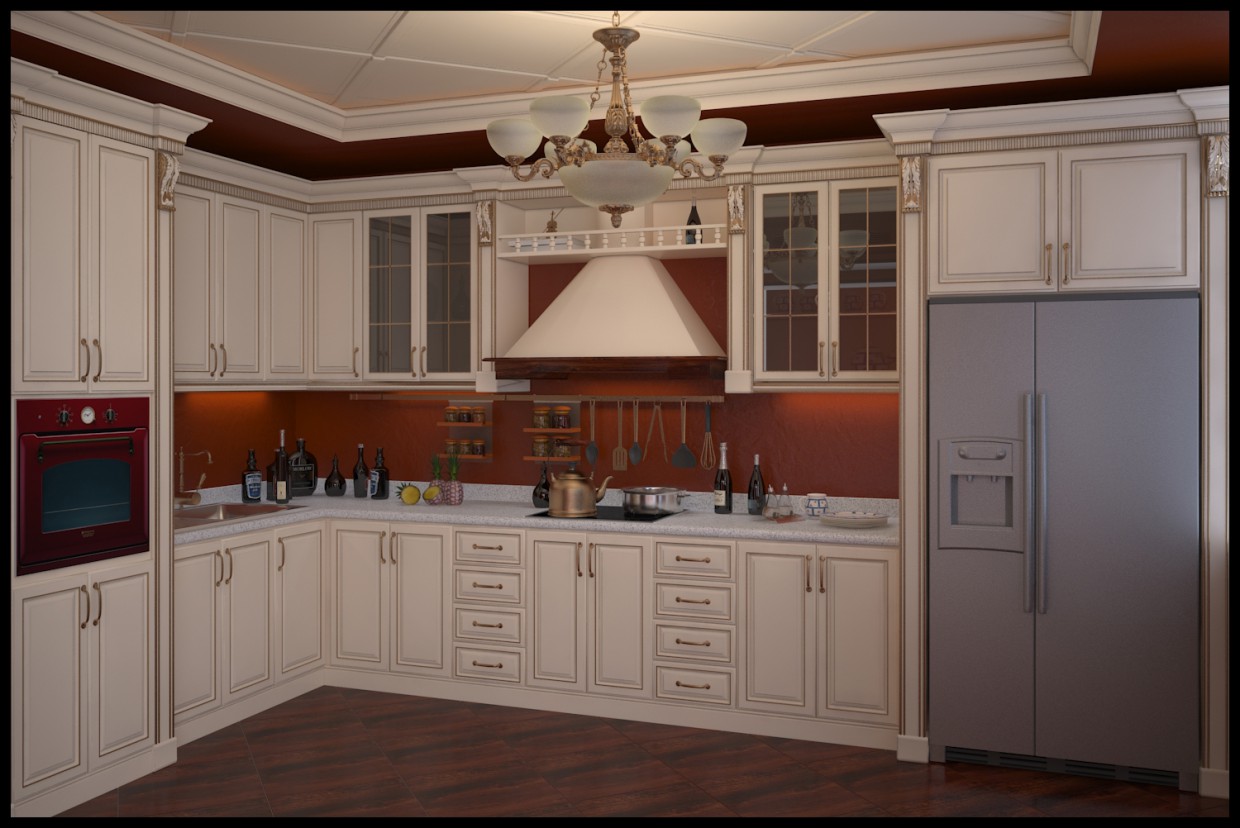 kitchen in 3d max vray image