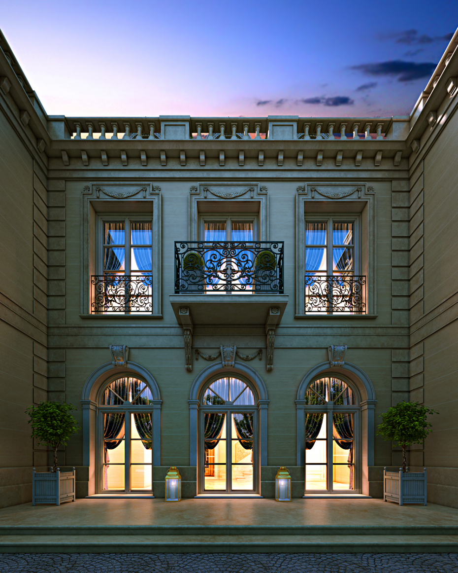 Casa do aristocrata em 3d max corona render imagem